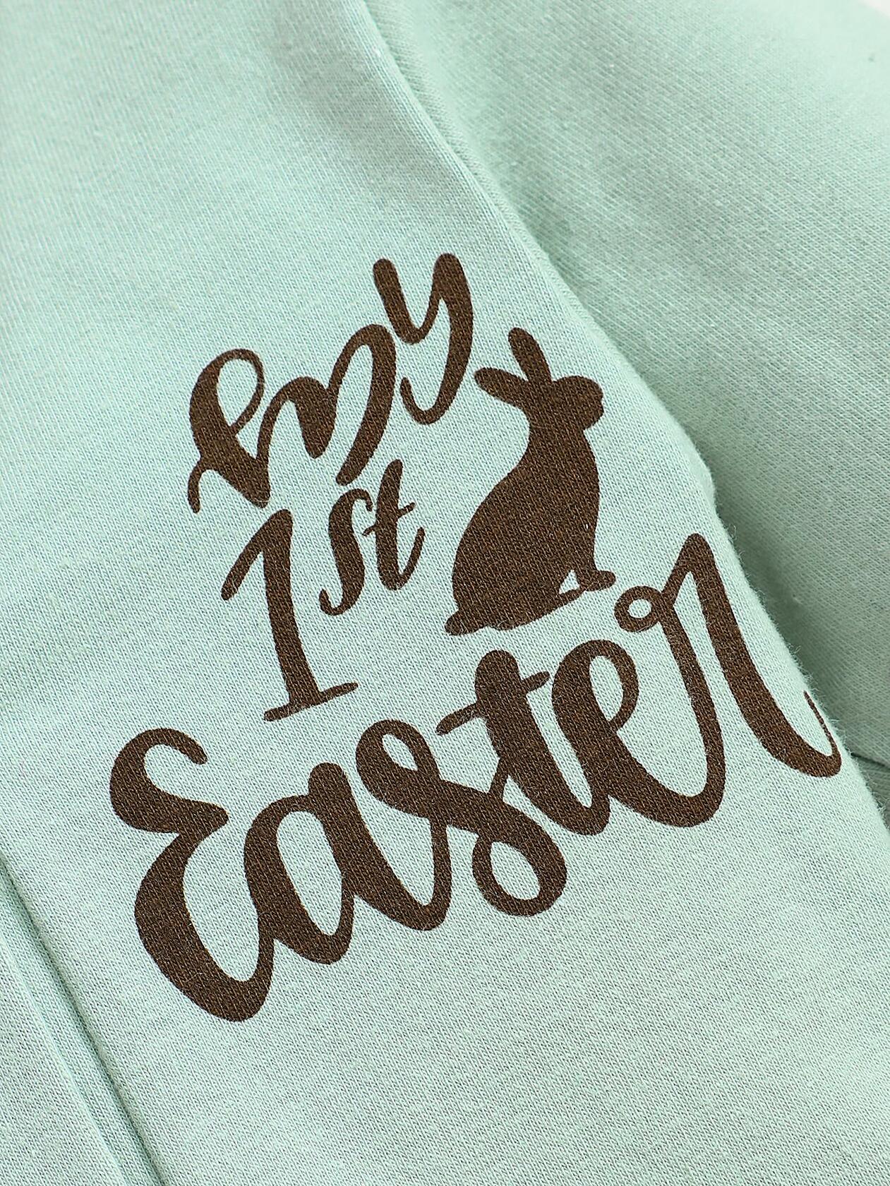 FoWear Baby Boy Easter Outfit Romper & Carrot Print Pants 4PCS Size 3-6M