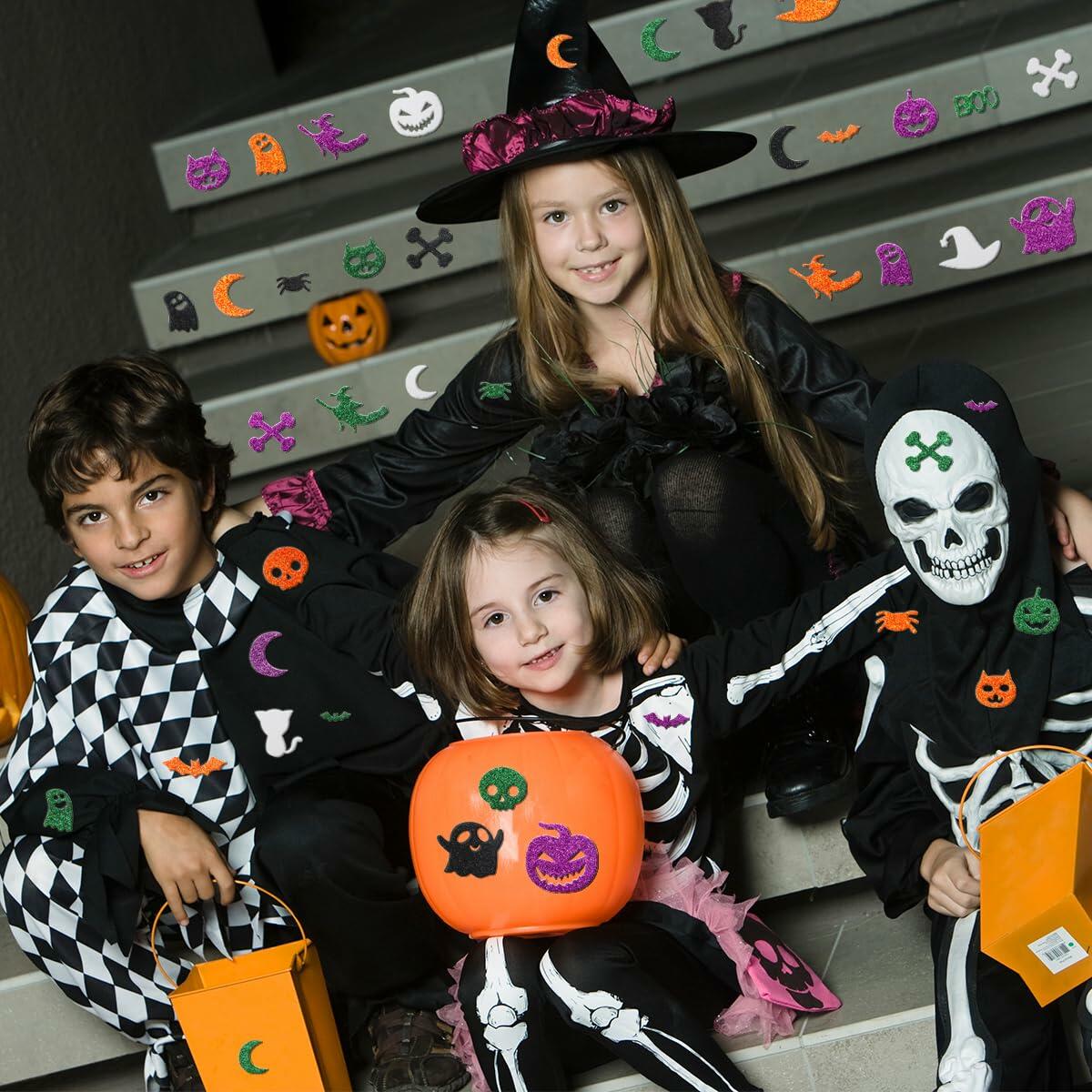 Fancy Land Halloween Foam Glitter Stickers 500 Pcs Sparkly Craft Supplies