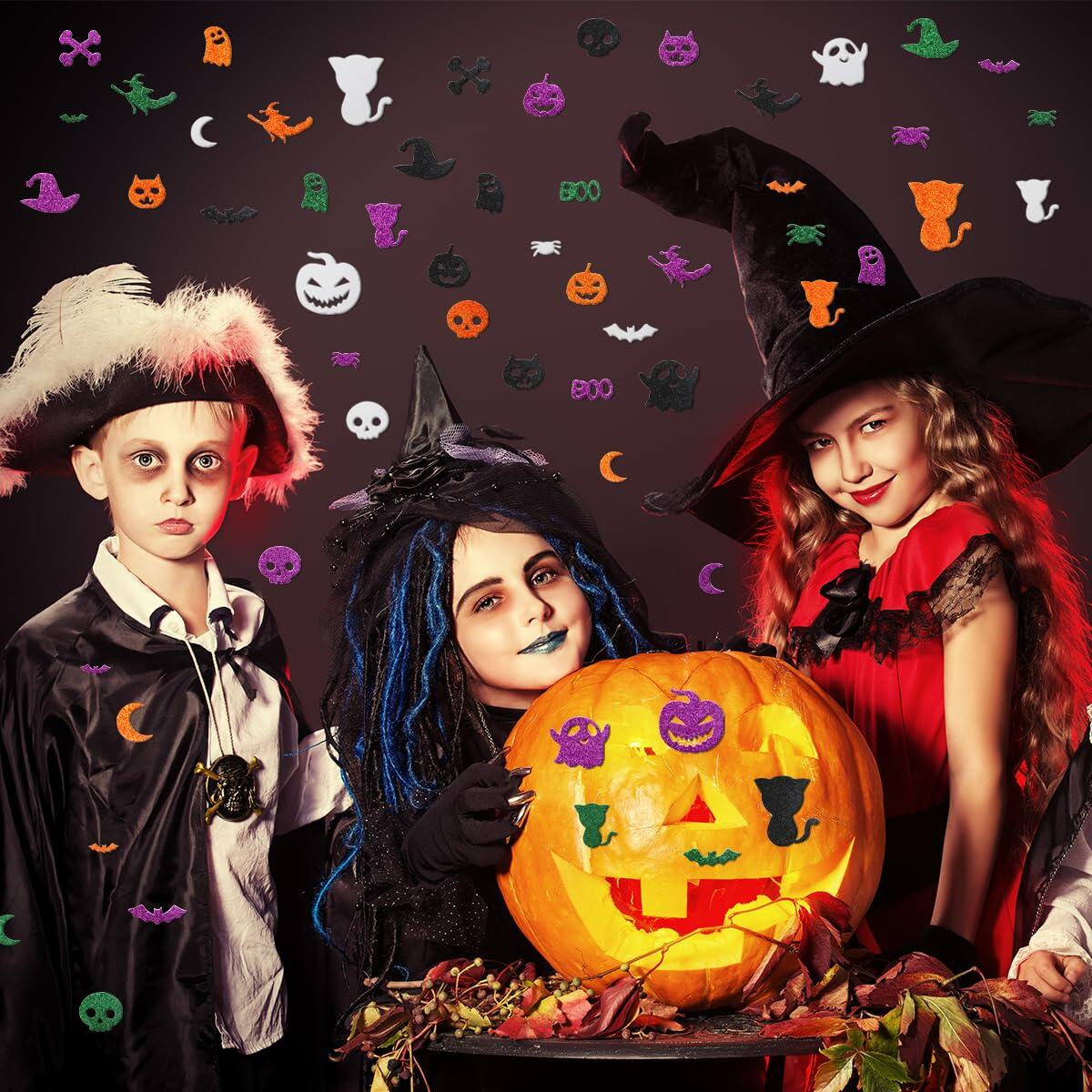 Fancy Land Halloween Foam Glitter Stickers 500 Pcs Sparkly Craft Supplies