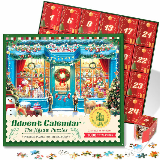 XMAS SHOP Advent Calendar Puzzle 1008 Pieces 24 Parts Christmas 2025