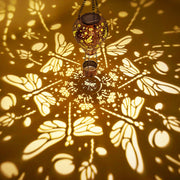 Dragonfly Decor Hot Air Balloon Solar Lantern Outdoor Hanging Garden Light