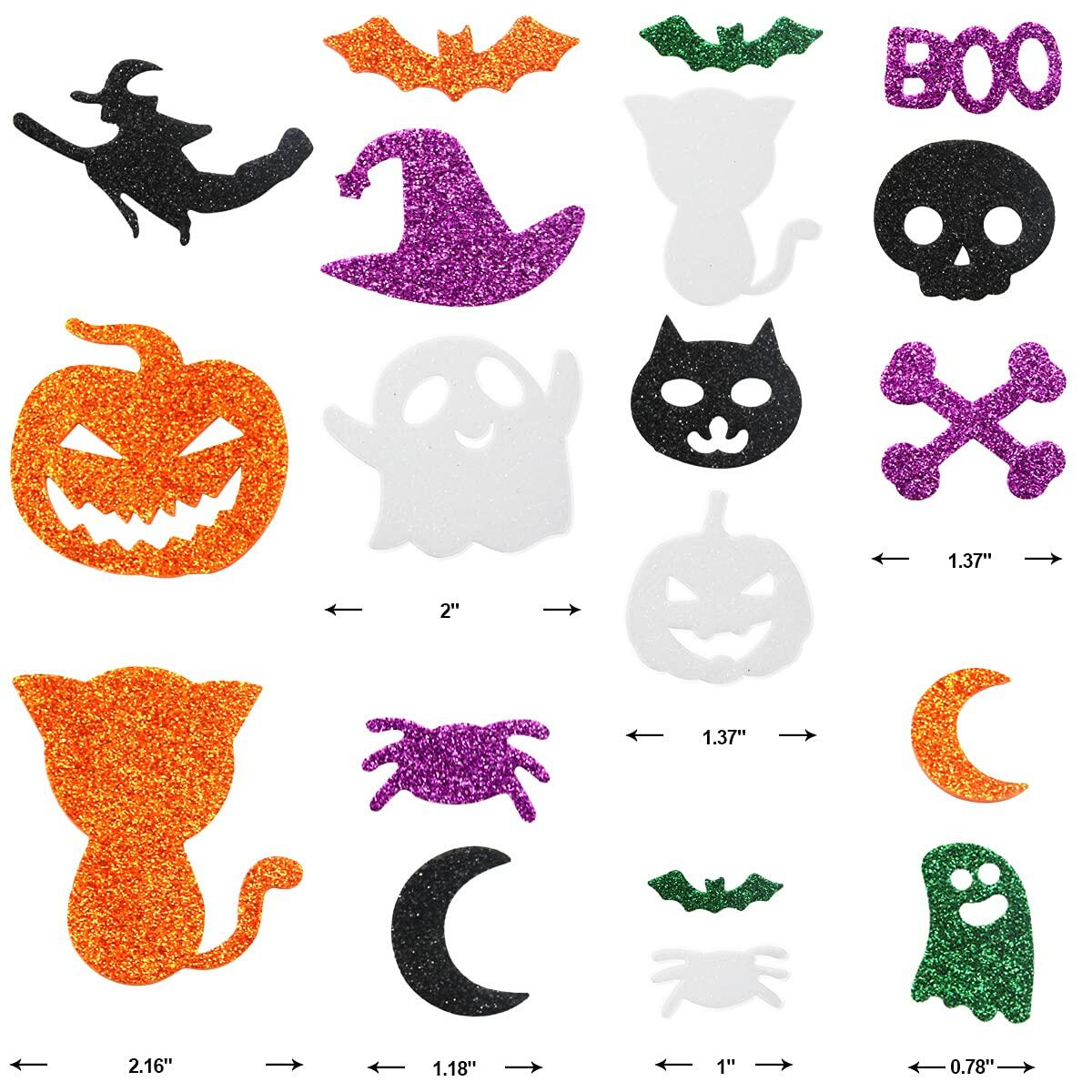 Fancy Land Halloween Foam Glitter Stickers 500 Pcs Sparkly Craft Supplies
