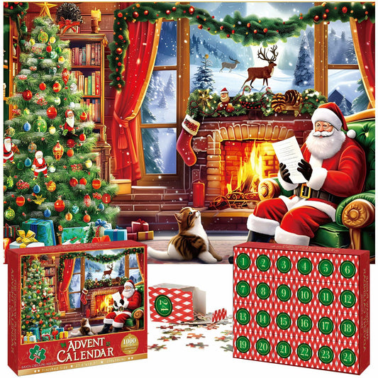 Advent Calendar 2024 Jigsaw Puzzles 24 Boxes 1000 Pieces Christmas 27.6x19.7