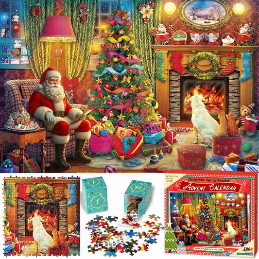 Wowok 2025 Advent Calendar Jigsaw Puzzle 1008 Pieces 24 Parts Christmas