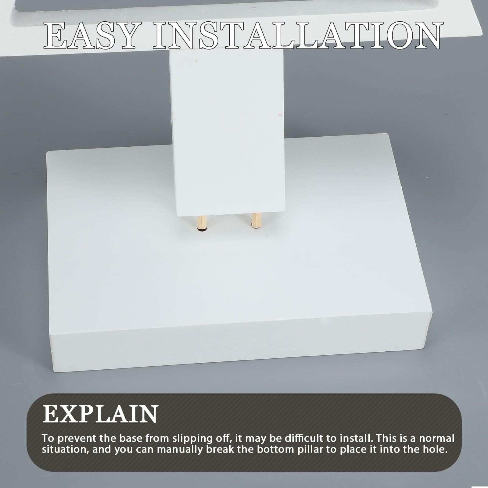 Cinnvoice Wood Christmas Tree with Lights Set of 2 White 13.4" & 9.8"