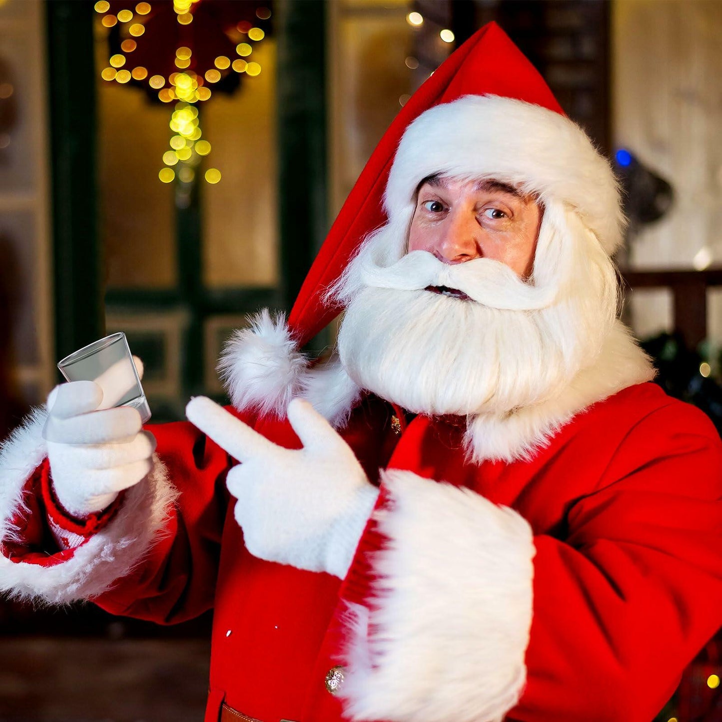 Roshtia Christmas Whiskey Gift Set 2 Clear Shot Glasses 1.5 oz