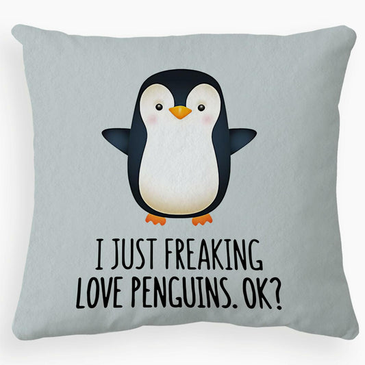 Voatok Penguin Love Decorative Throw Pillow Case 18x18 inch Yolk Yellow