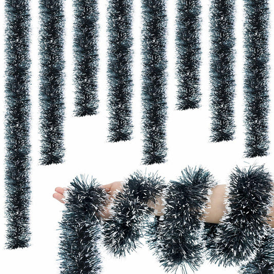 Geosar 80 Ft Green Metallic Christmas Tinsel Garland Foil Decoration