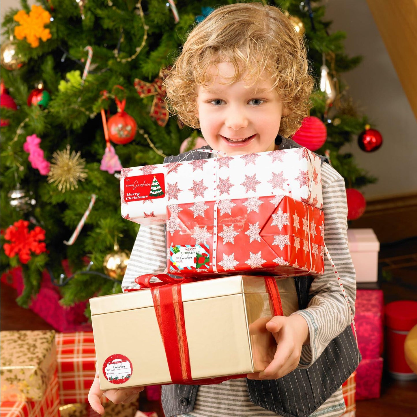 90PC Christmas Stickers & Labels DIY Gift Decoration Self Adhesive Xmas