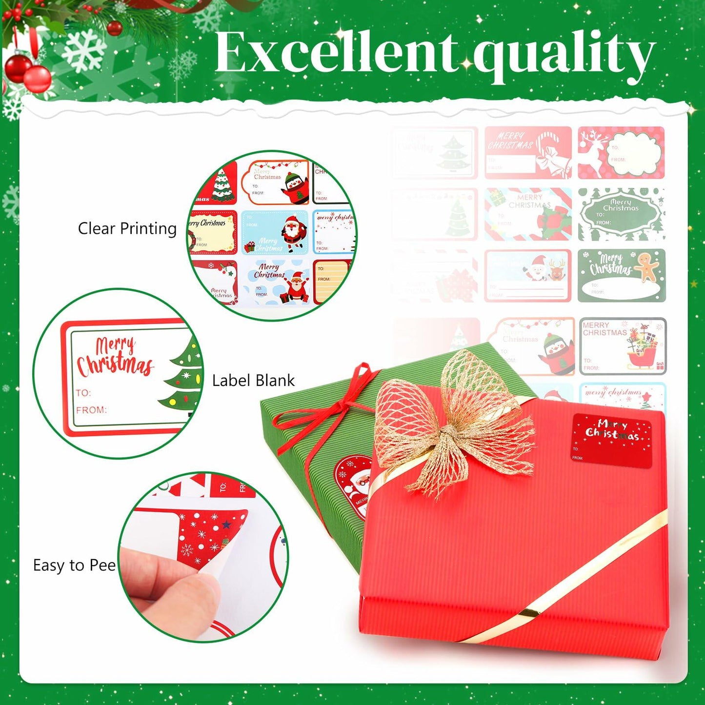 90PC Christmas Stickers & Labels DIY Gift Decoration Self Adhesive Xmas