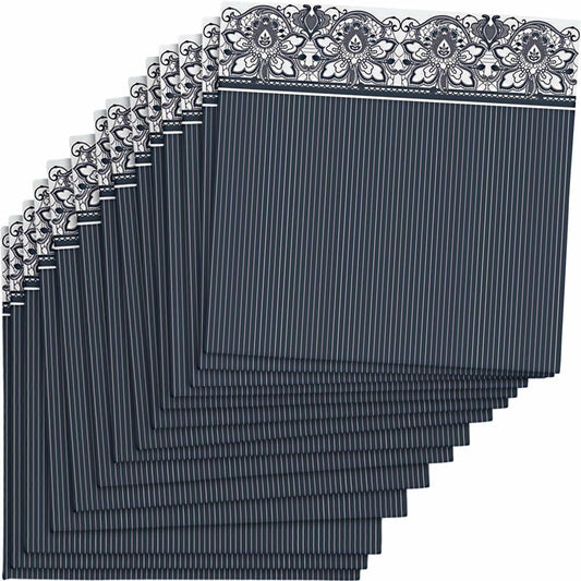 Elegant Lace Navy Paper Cocktail Napkins 5''x5'' Pack of 20 Premium