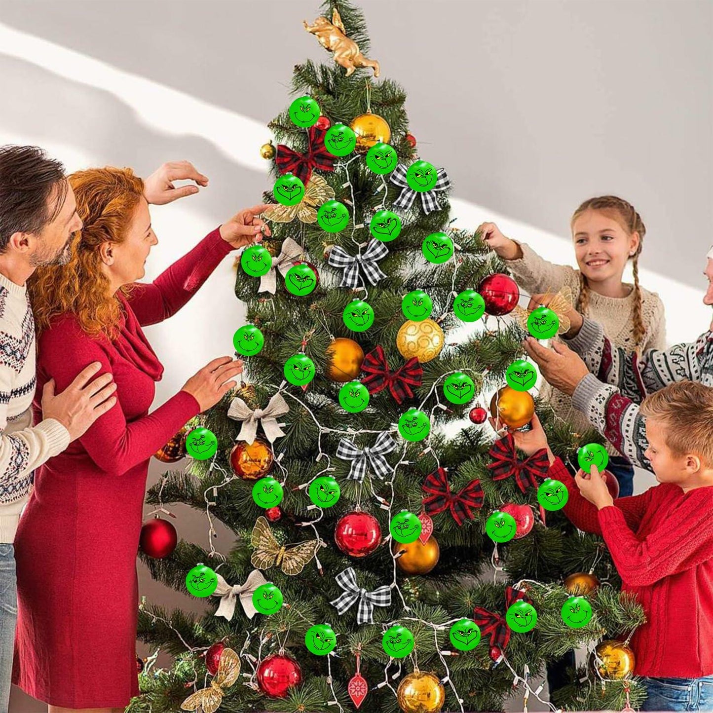 ZOSTA 10ft 20 LED Grinch Christmas Lights Battery Powered Green