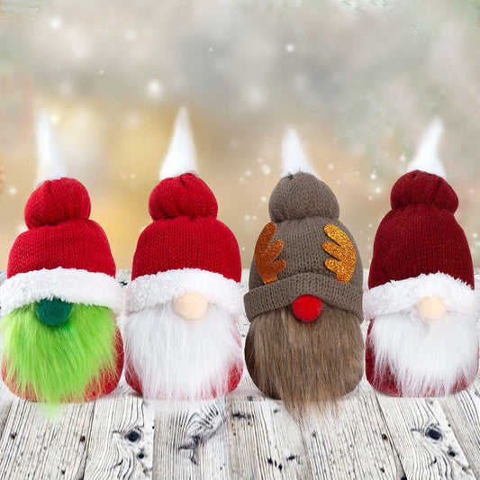 BWFY Rudolph Doll Christmas Decoration Indoor 4pcs Holiday Gift Set