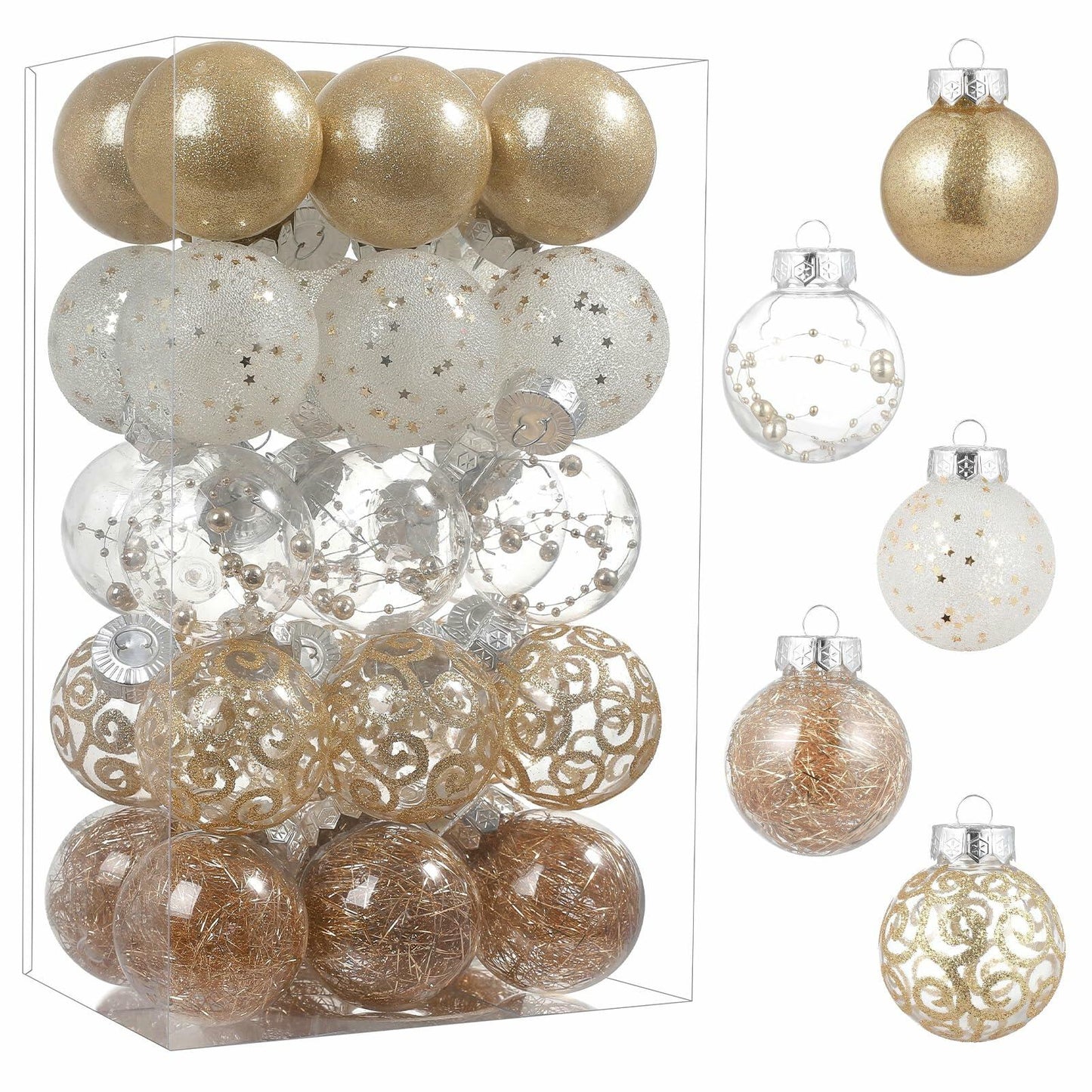 [Like New] YYHUAWU Christmas Ball Ornaments Hanging Tree Decorations Set Xmas Decor