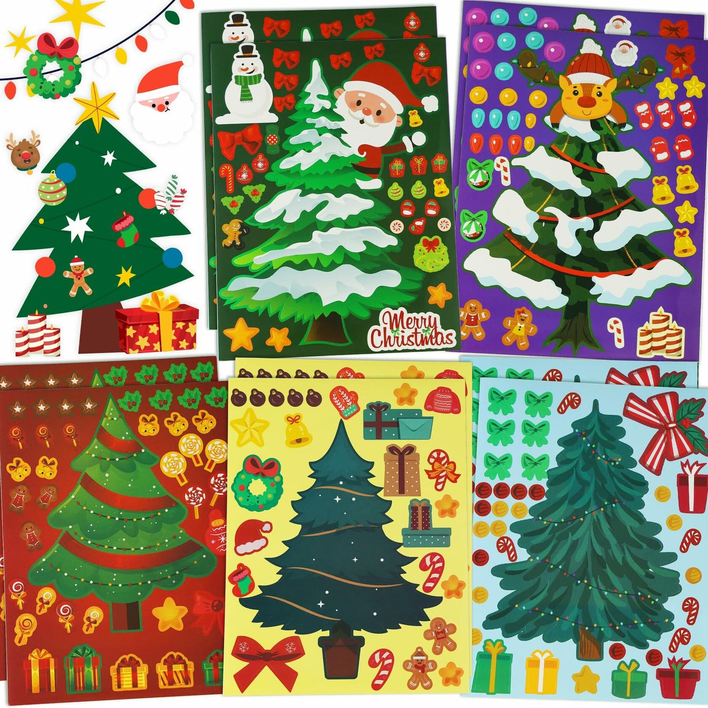 40 Sheets Christmas Tree Stickers DIY Crafts Party Present Supply