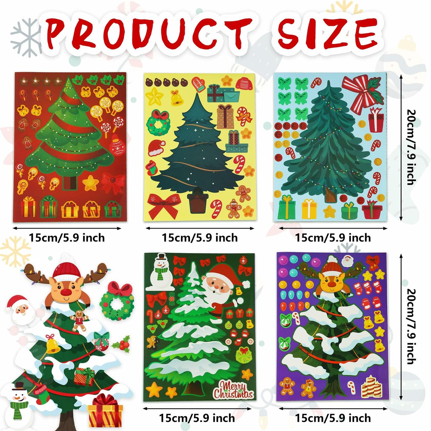 40 Sheets Christmas Tree Stickers DIY Crafts Party Present Supply