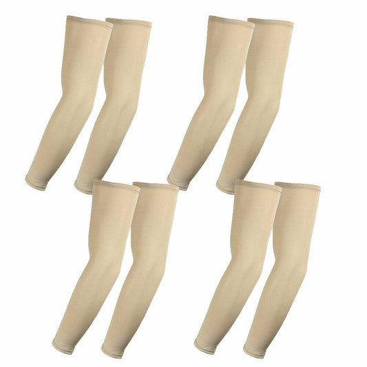 Elixir Compression Athletic Arm Sleeves UV Protection Beige 4 Pairs