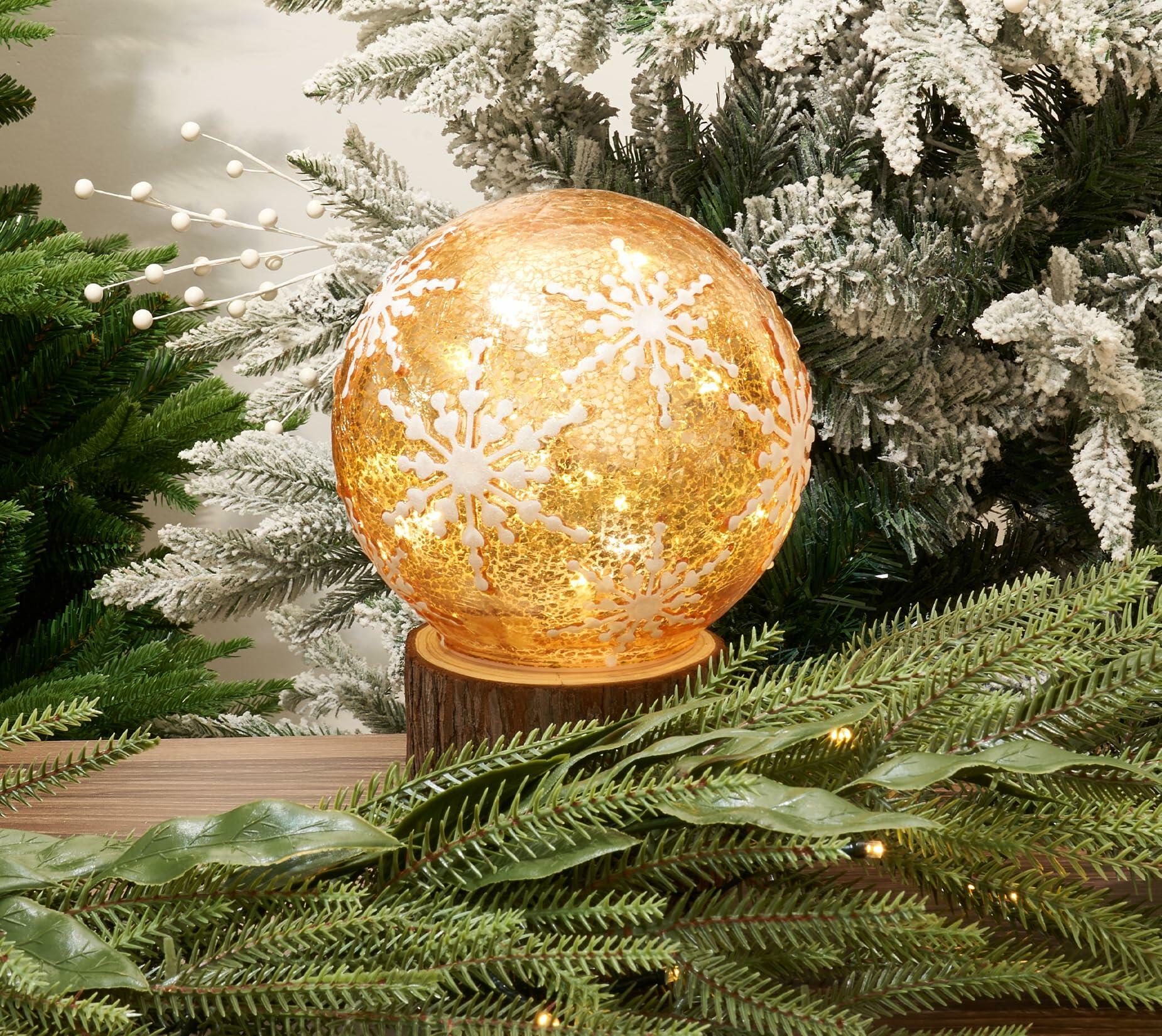 Diahom Christmas Table Decorations 6in Champagne Gold Snowflake Ball