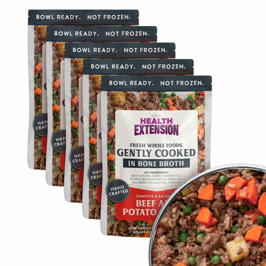 BestBy12/26 Health Extension Beef & Potato Dog Food 9oz Pouches Case of 5