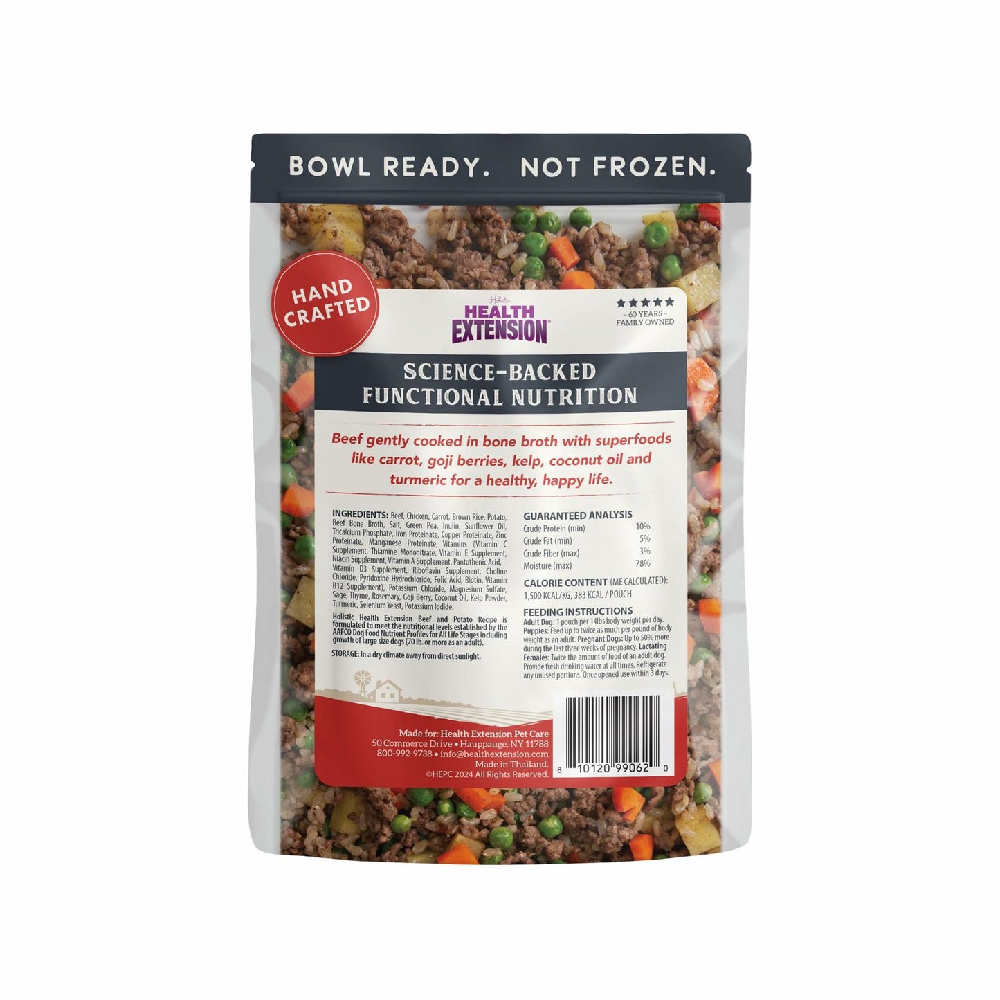 BestBy12/26 Health Extension Beef & Potato Dog Food 9oz Pouches Case of 5