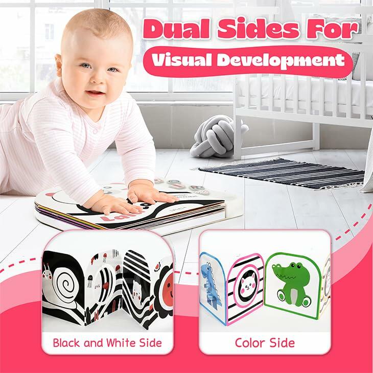 Lalala Baby Black White Sensory Toy with Mirror High Contrast Board Book
