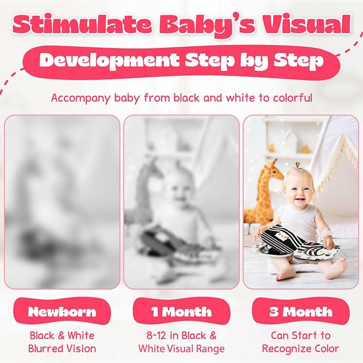 Lalala Baby Black White Sensory Toy with Mirror High Contrast Board Book