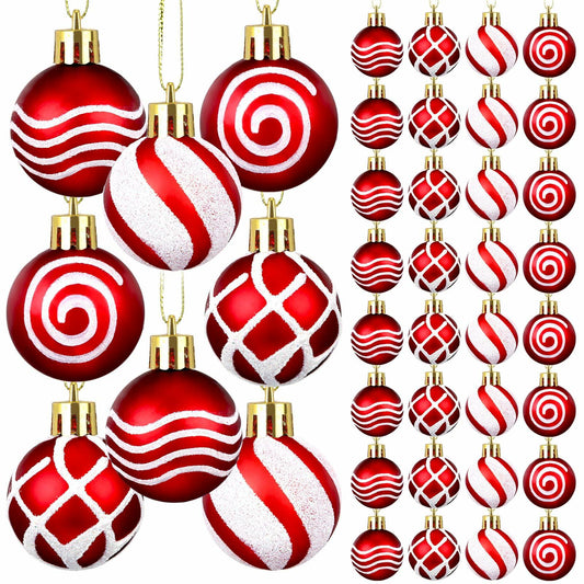[Like_new] Shappy 72 Pcs Mini Red Christmas Ball Ornaments Xmas Tree Decorations