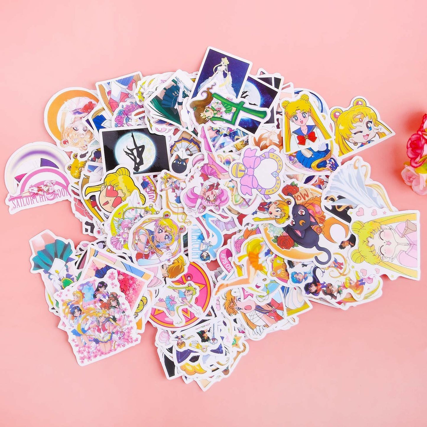 Babymiu Anime Moon Stickers 200 Pcs Vinyl Decals Party Supplies BA189