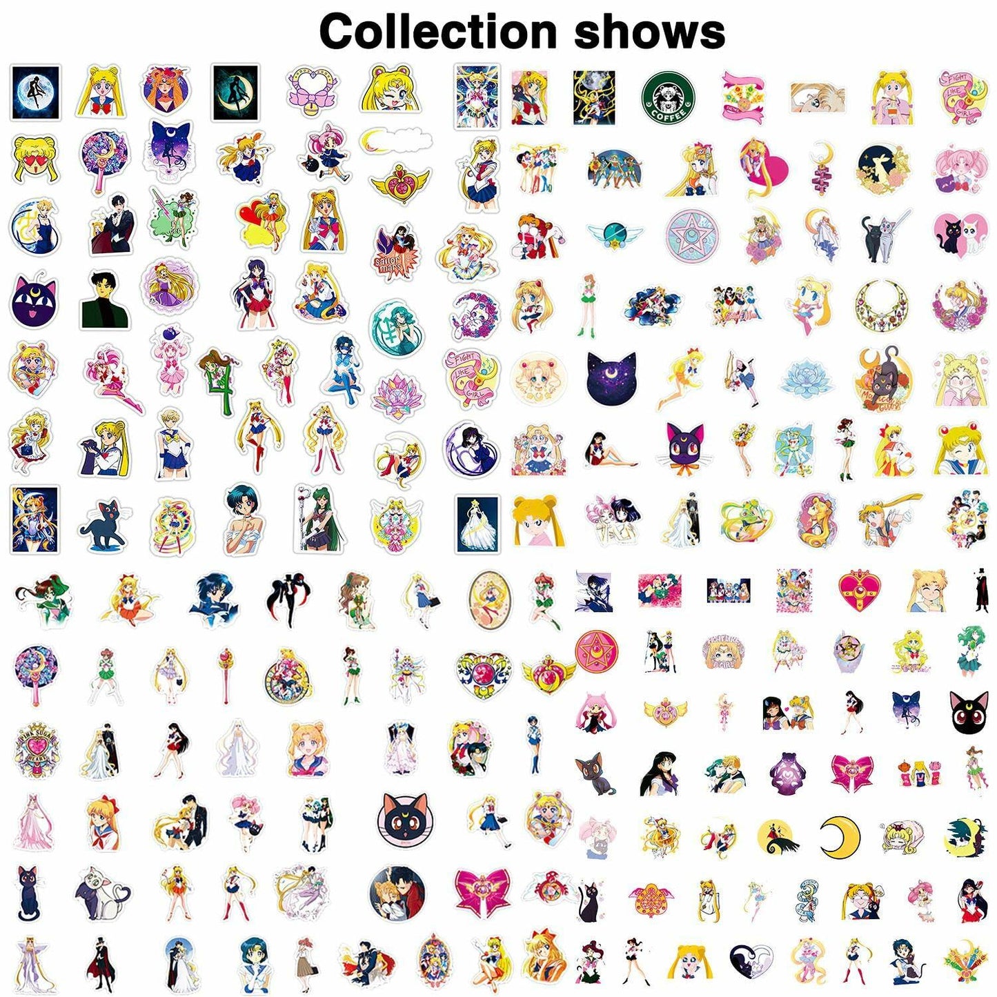 Babymiu Anime Moon Stickers 200 Pcs Vinyl Decals Party Supplies BA189
