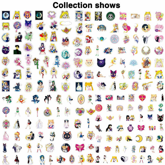Babymiu Anime Moon Stickers 200 Pcs Vinyl Decals Party Supplies BA189