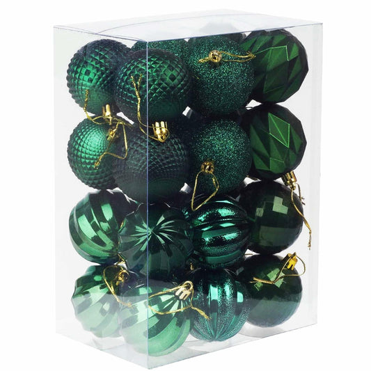 Emopeak 12Pcs Shatterproof Christmas Tree Ornaments 3.15in Dark Green