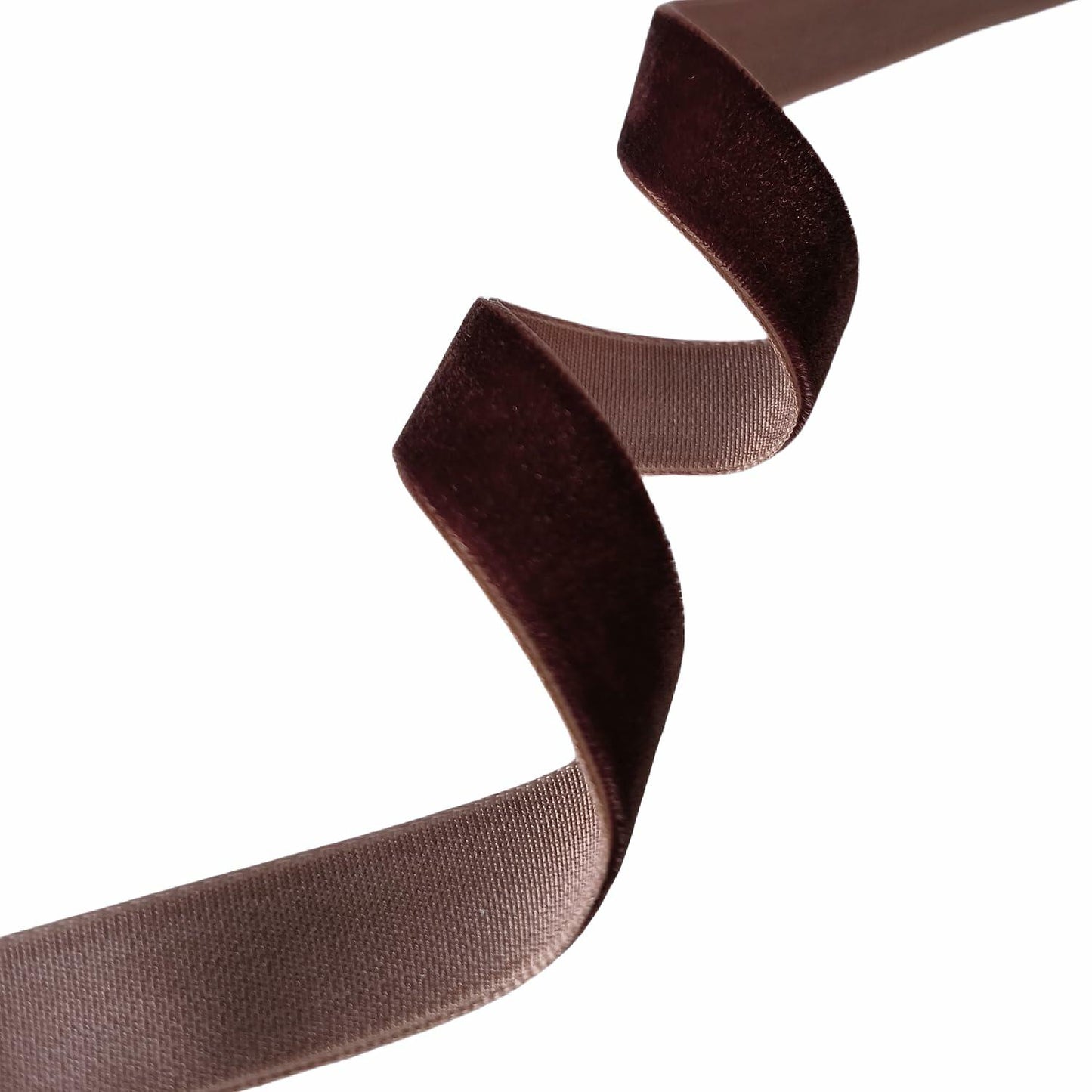 Abbaoww Coffee Velvet Ribbon 5/8 Inch 25 Yards Single Face Velvet Ribbon