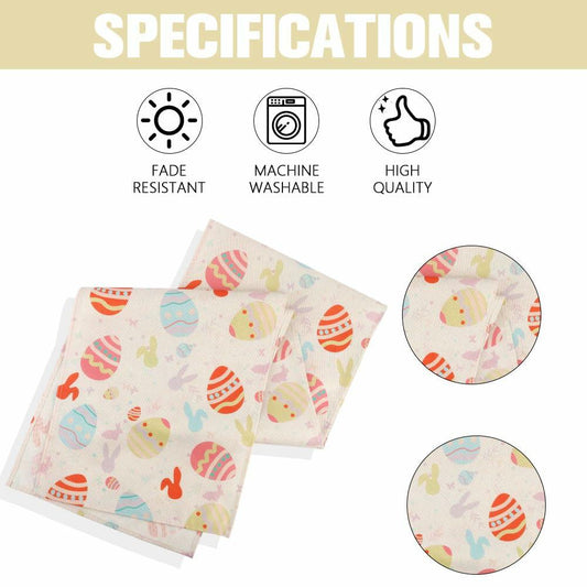 QIHOMPIB Easter Table Runner Colorful Eggs Polyester 13x72 Inch