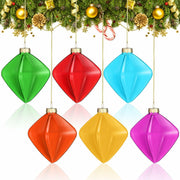Vercraft Rainbow Glass Christmas Ball Ornaments 3.15in Multicolor 6pcs