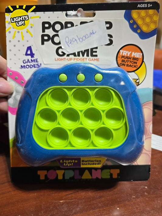 Toy Planet Pop It Light-Up Sensory Fidget Game Blue Green Multi-Color Plastic