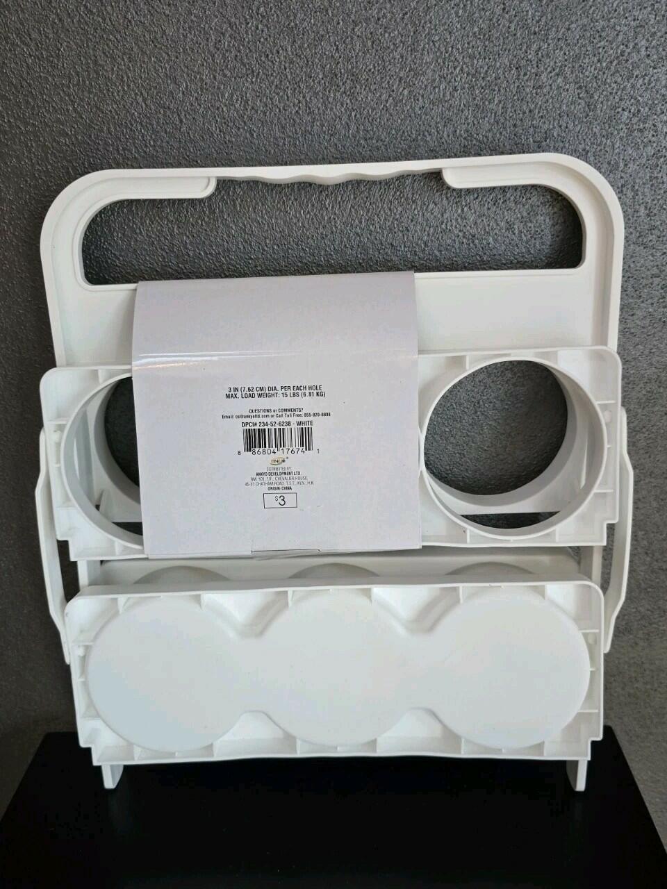 Unbranded Foldable Drink Carrier Plastic 6 Cup Holder 3in Diameter