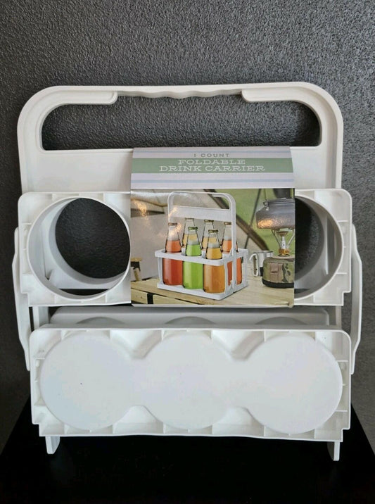 Unbranded Foldable Drink Carrier Plastic 6 Cup Holder 3in Diameter