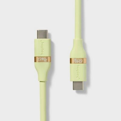 Heyday USB-C to USB-C Fast Charging Silicone Cable 6ft Matcha