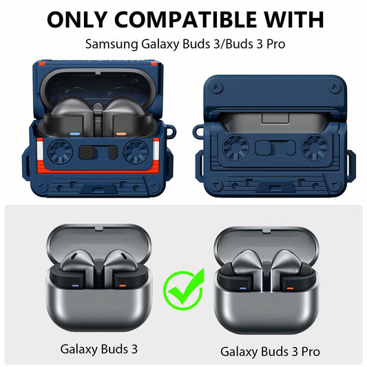 MOFREE Samsung Galaxy Buds 3 Pro Case Soft Silicone Shock-Absorbing Blue