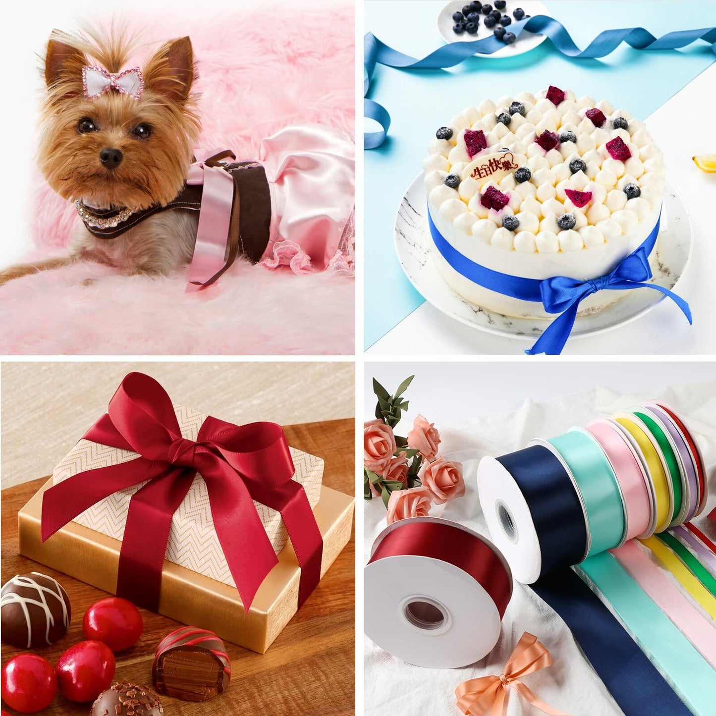 Double Faced Satin Ribbon 1" x 50yd Forest Green High Density Polyester