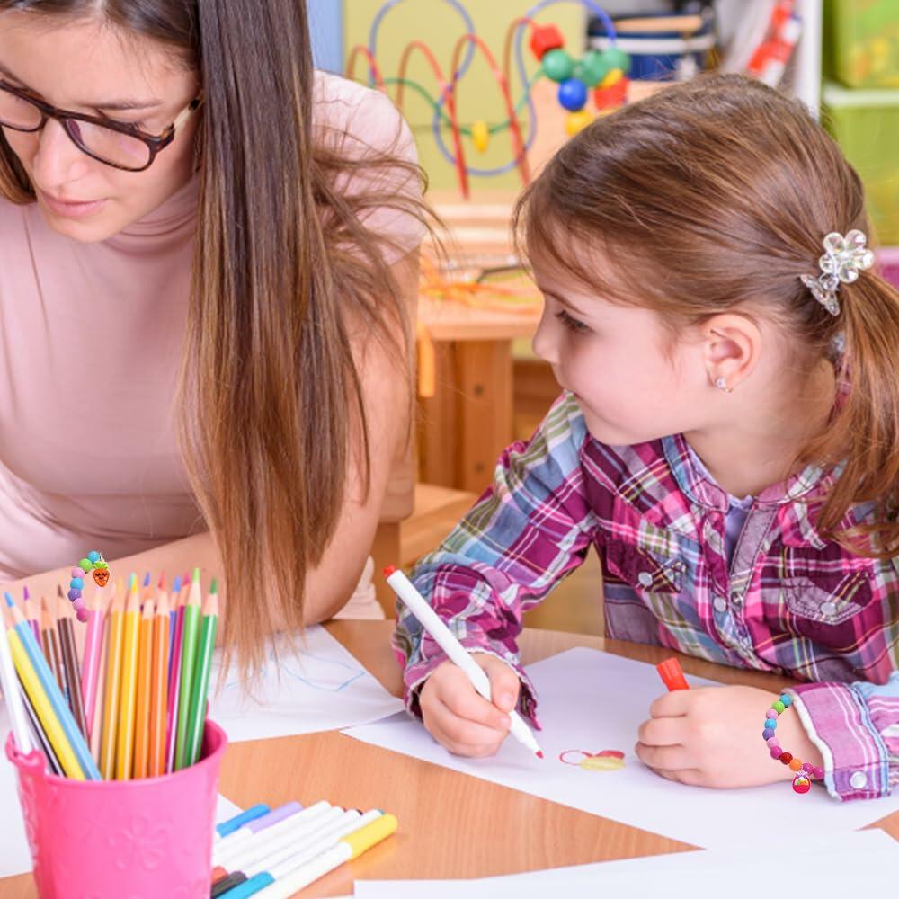 12PCS Easter Bunny Bracelets with Cards Basket Stuffers Eggs Fillers