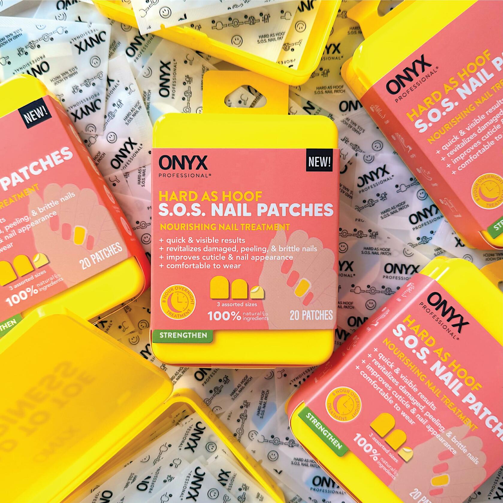 Onyx Hard as Hoof S.O.S Nail Patches Strengthening Treatment Repair 20 Count