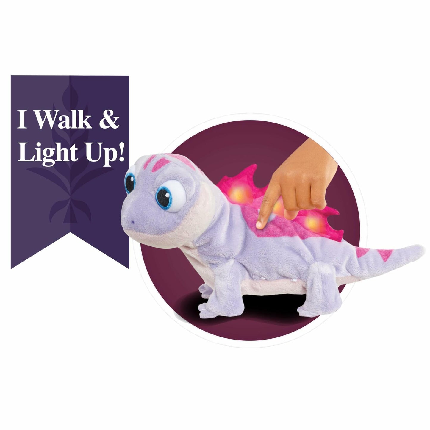 Just Play Disney Frozen 2 Bruni Salamander Plush Walk Glow Lights Sounds