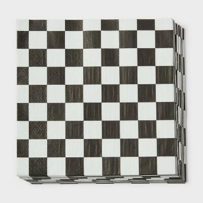 Spritz Checkered Print Lunch Napkin 30ct - Red Checkered Design
