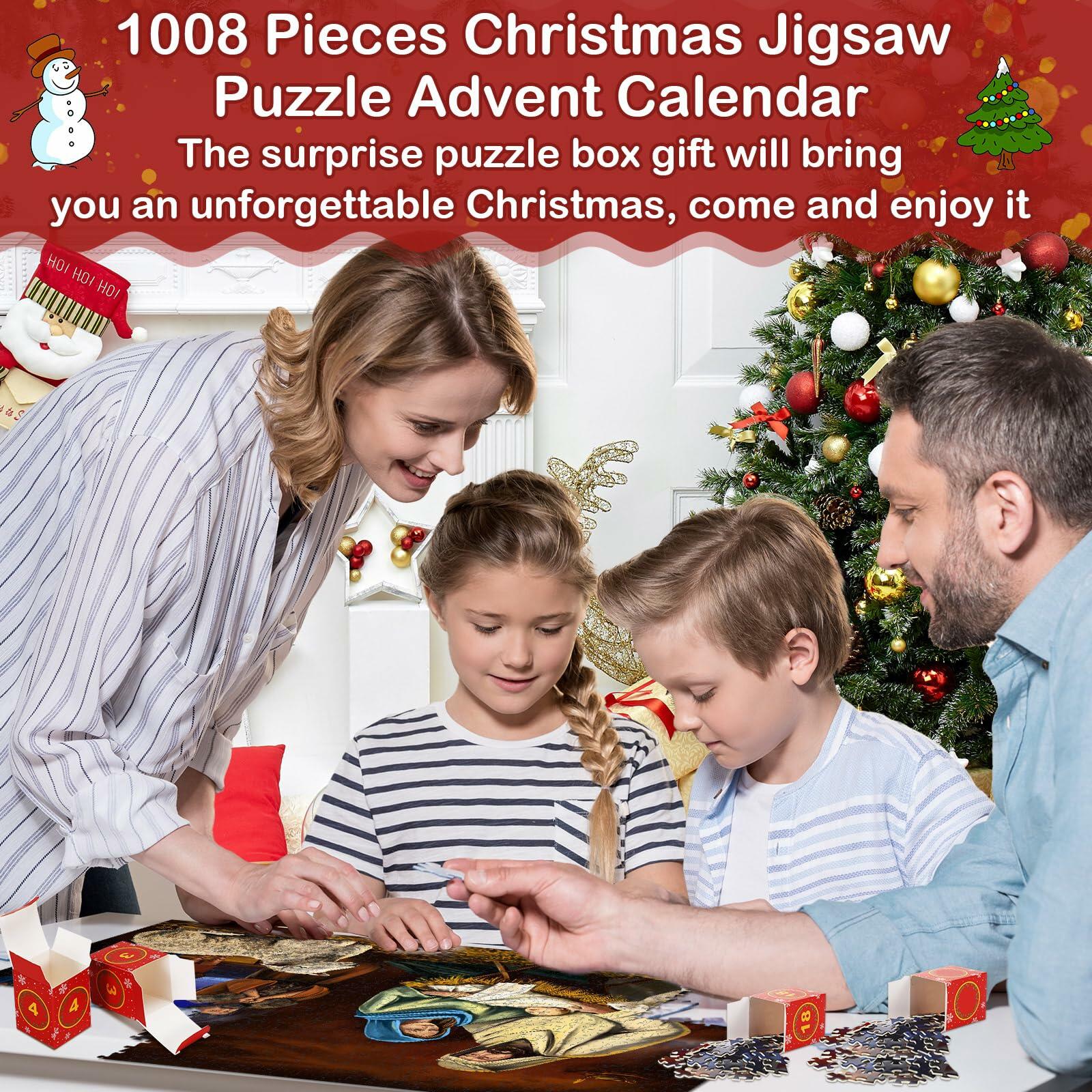 Simgoing 1008 Pc Christmas Advent Calendar Puzzle 19.69x27.56