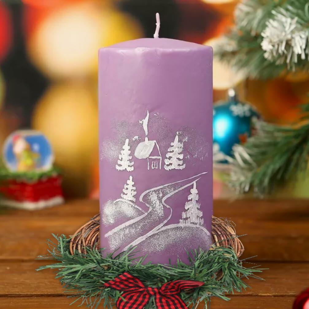 [Like_new] Christmas Wreath Brown Candle Rings Bow Eucalyptus Garland Candle Holder