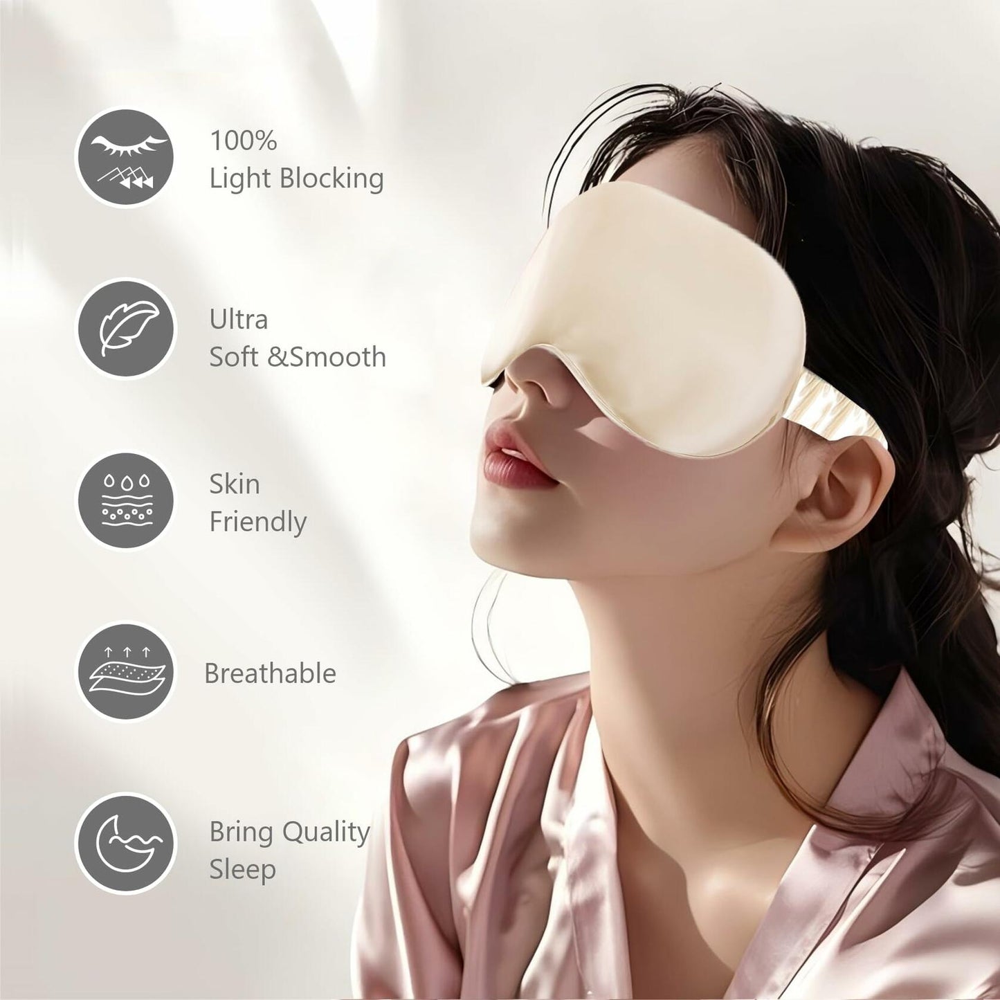 Nature Silk Sleep Eye Mask FSA HSA Eligible Dark Circles Puffiness Blocker