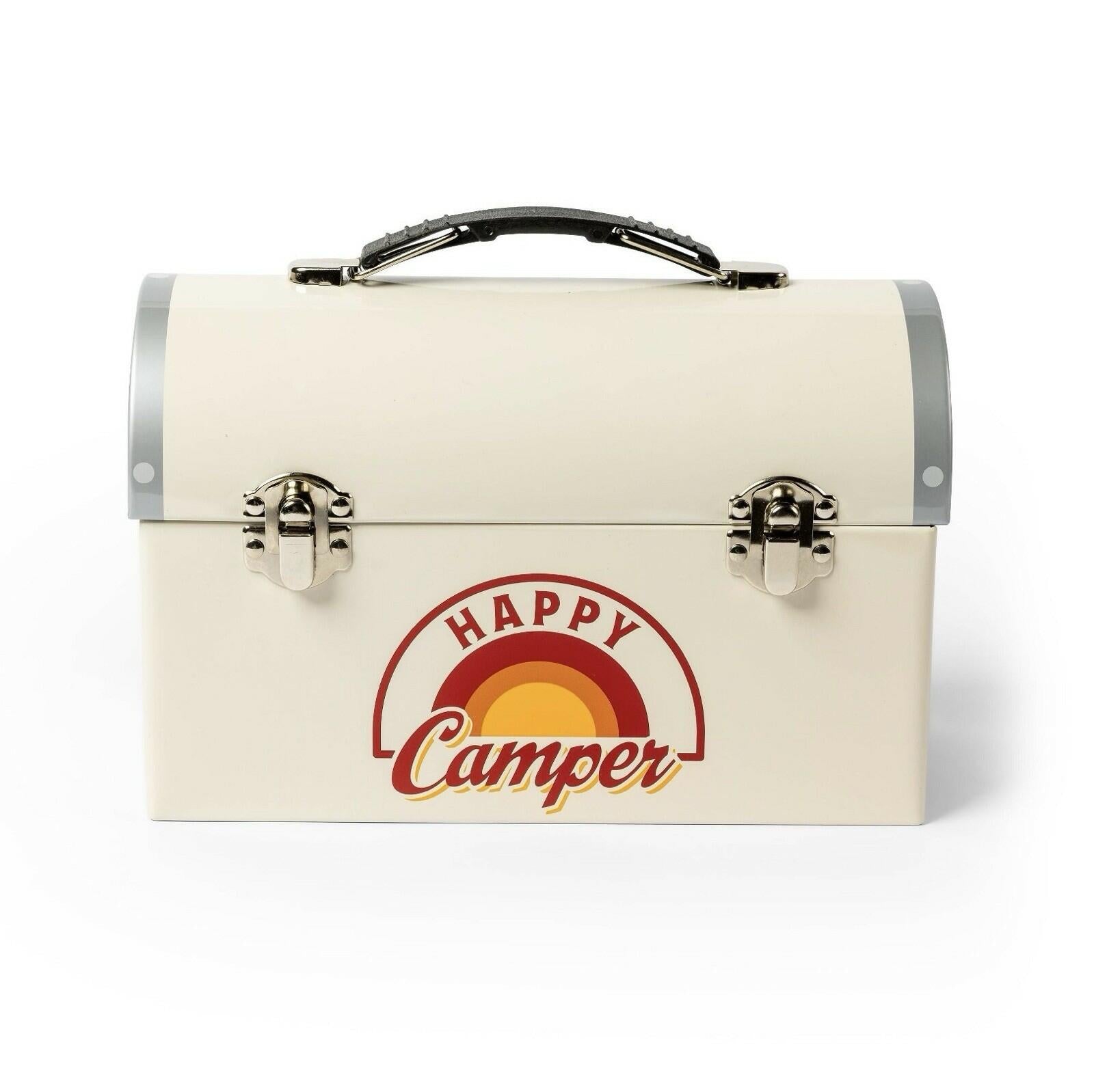 Target Bullseye Playground HAPPY Camper Lunch Box Beige 7.5x5x3.5in