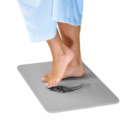 [Like_new] Madesmart Drying Stone Bath Mat, Grade A Diatomite, Slip-Resistant, White