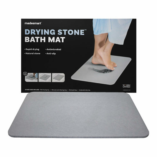 [Like_new] Madesmart Drying Stone Bath Mat, Grade A Diatomite, Slip-Resistant, White